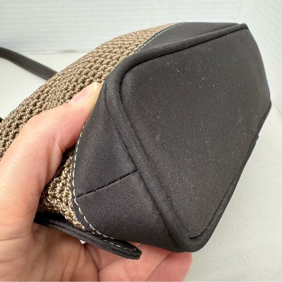 The Sak Brown Tan Crochet Crossbody Handbag Boho Classic Festival Casual - Picture 7 of 11